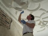 plasterer working on cieling