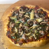 sausage and mushroom pizza
