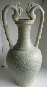 Song_or_Yuan_Celadon_Ware-_Two_Dragon_Handle_Amphora