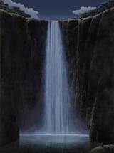 tomas_sanchez_-_contemplador_de_cascada_en_la_noche__1996