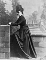1878 Studio portrait of a Mrs Watney in formal riding dress