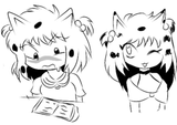 random animal girl doodles