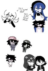 even more random doodles + olive and carmine