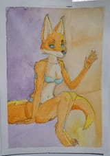 water colour fox
