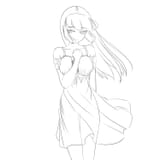 Hannah Relaxing Clothed Lineart