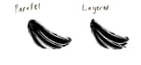 hair spikes layered and parallel