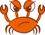 angry-crab-illustration-on-white-background-free-vector