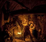 Joseph Wright of Derby - An Iron Forge (1772 AD)