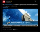 Lula pede que STF suspenda ações de restituição por fraude ao INSS