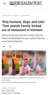 humans cats dogs vietnamese restaurant owner israelis jews