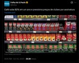 Café sobe 82% em um ano