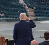 USA trump army march saluting nothing