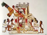 illustration-reproduction-Huitzilopochtli-offering-priest-Aztec-Codex