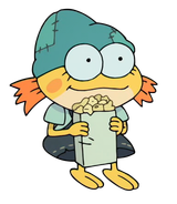 eating popcorn