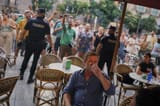 tourist drinking