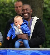 black grandfather with white biological grandson