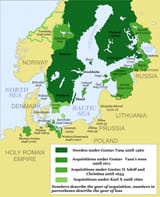 Sweden only gains direct access to the North Sea years after the stablishment of New Sweden in North America in 1638