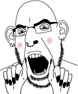 17566 - angry animated blush ear glasses hand open_mouth painted_nails soyjak stubble variant_cobson