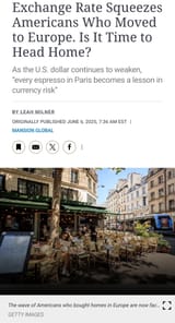 american expats europe weaker dollar home