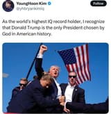 highest IQ gook says trump chosen by god