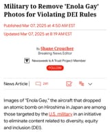 pentagon removes enola gay