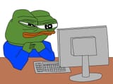 pepe at his computer
