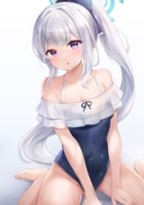 yande.re 1108510 blue_archive halo nikoo swimsuits tsukiyuki_miyako wet