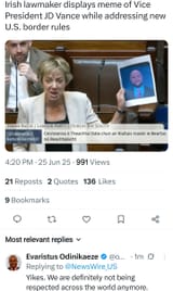 irish lawmaker protests us border rules vance meme