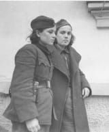 Comrade partisan. On Left is Fana Kocovska, national hero of Yugoslavia.