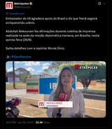 Embaixador do Irã agradece apoio do Brasil