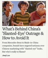 slanted eye controversy china