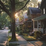 sunlit-neighborhood-evening-stockcake
