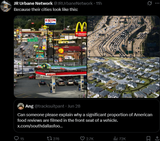 USA americans eating and filming in cars