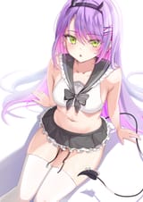 yande.re 1079504 c1p1_22 hololive horns seifuku stockings swimsuits tail thighhighs tokoyami_towa