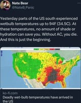 USA wet bulb temperature