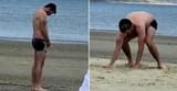 pissing at the beach