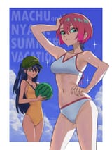 __amate_yuzuriha_and_nyaan_gundam_and_1_more_drawn_by_daoshitaka__449e55e81a4ef0ef7942037acf87b98b