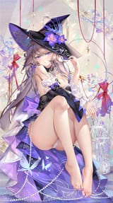 yande.re 1217910 cameltoe dress herta honkai__star_rail melailai no_bra pantsu skirt_lift thong witch