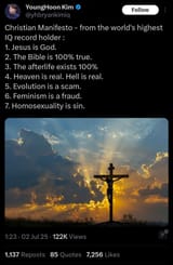 worlds highest iq on christianity