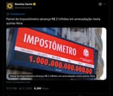 Impostômetro alcança R$ 2 trilhões