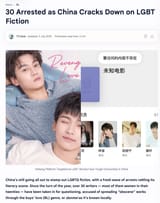 30 Arrested as China Cracks Down on LGBT Fiction - Tonboriday