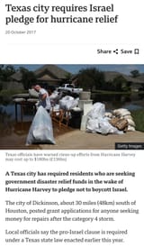 texas israel pledge hurricane relief