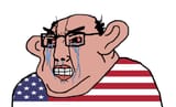 23955 - amerimutt balding bloodshot_eyes brown_skin clenched_teeth clothes country crying ear flag glasses hair soyjak united_states variant_chudjak