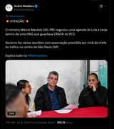Governo fez várias reuniões com associação presidida por irmã de chefe do tráfico