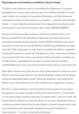 íntegra da carta enviada ao presidente Lula por Trump