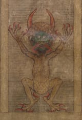 Devil&#039;s_portrait,_Herman_the_Recluse,_Codex_Gigas,_Benedictine_monastery_of_Podlažice,_early_13th_century