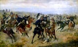 Gefecht zwischen k.k. Husaren und preußischen Kürassieren in der Schlacht von Königgrätz - Alexander Ritter von Bensa