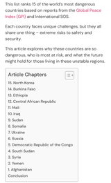 most dangerous countries