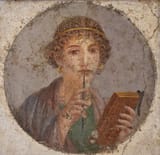 Fresco_showing_a_woman_so-called_Sappho_holding_writing_implements_(wax_tablet_and_stylus),_from_Pompeii,_Naples_National_Archaeological_Museum