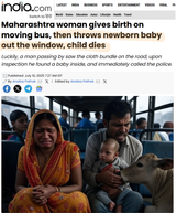indian woman throws newborn baby out of bus